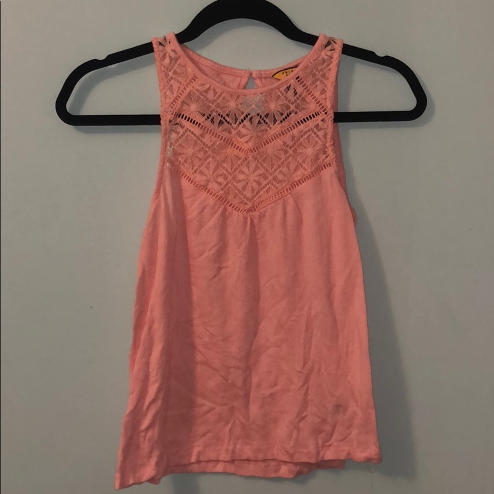 Pink high neck tank top